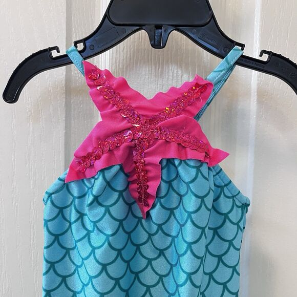 Love U Lots Mermaid One Piece Swimsuit UPF 50+ Girls Size 24 Months - Picture 2 of 10
